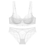 Ultra-Thin Sponge-Free Transparent Bra with Big Breasts and Small Lace Bra for Women Sexy Underwear Bra Set