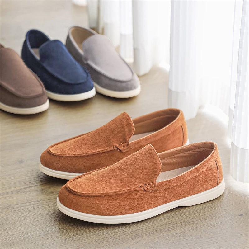 New Men's Suede Beans Shoes Slip-on Lazy Loafers