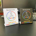 13.56MHz Programmable Google Review Card NFC Station Table NFC Google Reviews Display Bending Card Standing Brand Bracket
