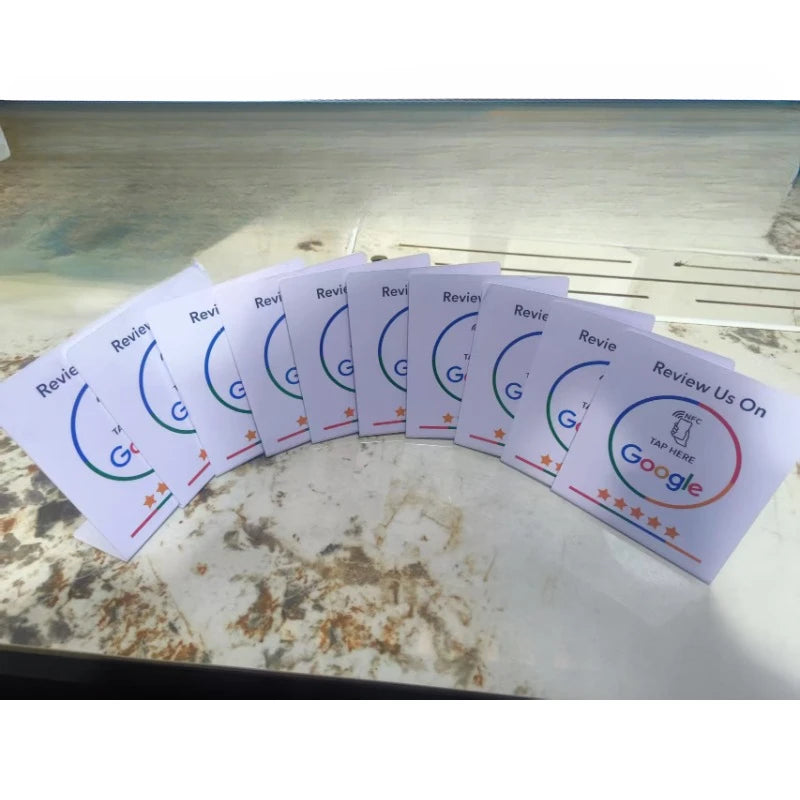 13.56MHz Programmable Google Review Card NFC Station Table NFC Google Reviews Display Bending Card Standing Brand Bracket