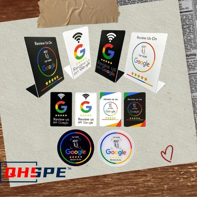 Lightweight NFC 215 Programmable Card - Google Comment Sticker 13.56Mhz Waterproof